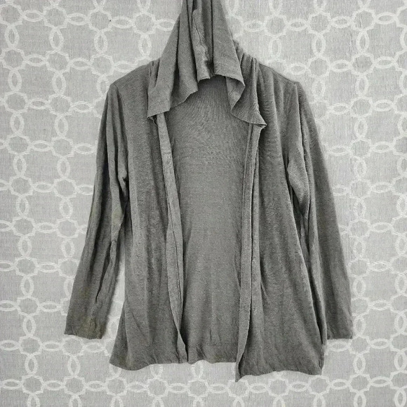 Tahari 100% Linen Open Front Hooded Women's Cardigan M - Picture 1 of 7